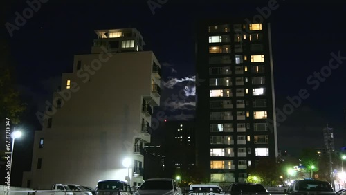 集合住宅地　月夜　　