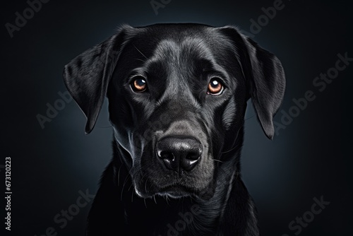Beautiful black labrador dog portrait © MirkanRodi