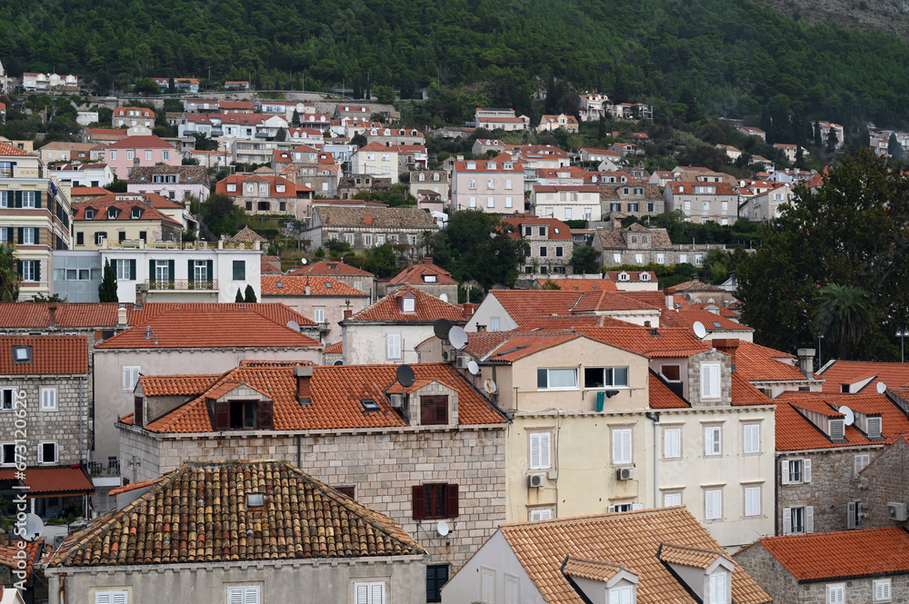 Vue d'un quartier urbanisé de Dubrovnik