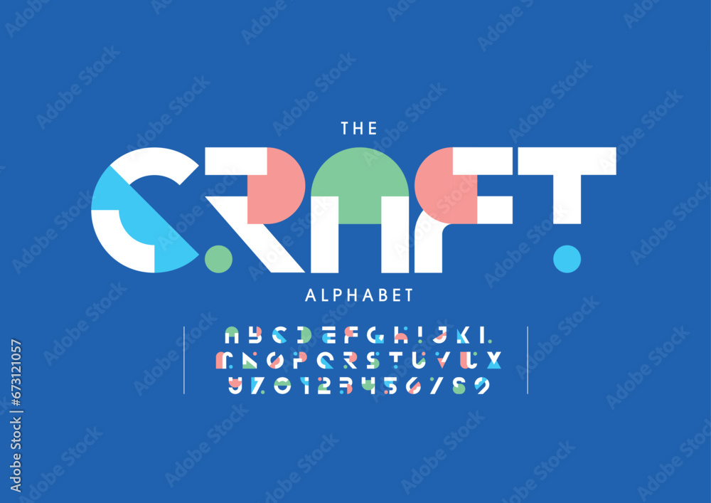 Vector of stylized modern font and alphabet Vector of stylized modern font and alphabet
