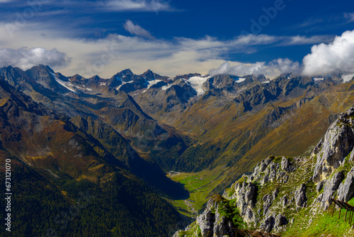 Mountain landscape of the Stubai Alps