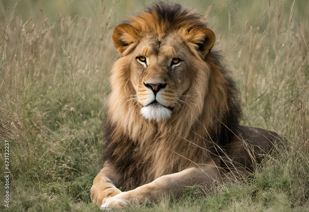 lion in the grass lion in the grass