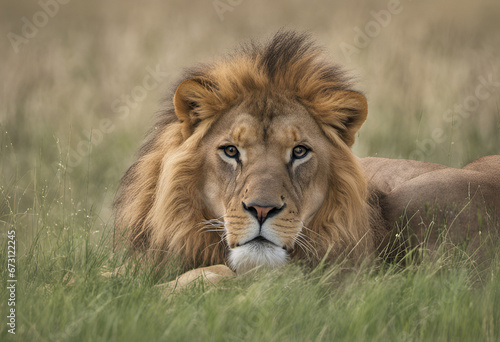 lion in the grass