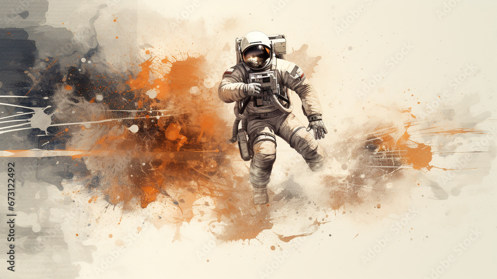abstract splash dust of the spaceman. adventure and travel concept. abstract splash dust of the spaceman. adventure and travel concept.