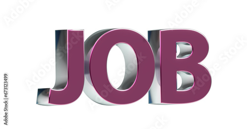 Job exklusive plakative violette 3D-Schrift, Rendering, Karriere, Erfolg, Bewerbung, Ausbildung, Beförderung, Business, Aushilfsjob, Nebenjob, Geschäftsführer, CEO, Führungskraft, Freisteller
