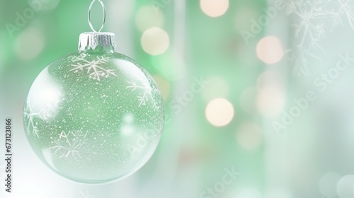 Christmas Decoration Abstract Background - Festive Holiday Artistic Design in Light Green Colors for Xmas Celebration