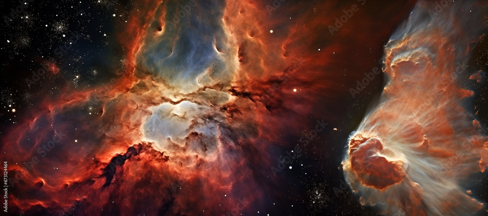 A swirling mass of glowing gas and dust in the Carina Nebula. wallpaper concept. 