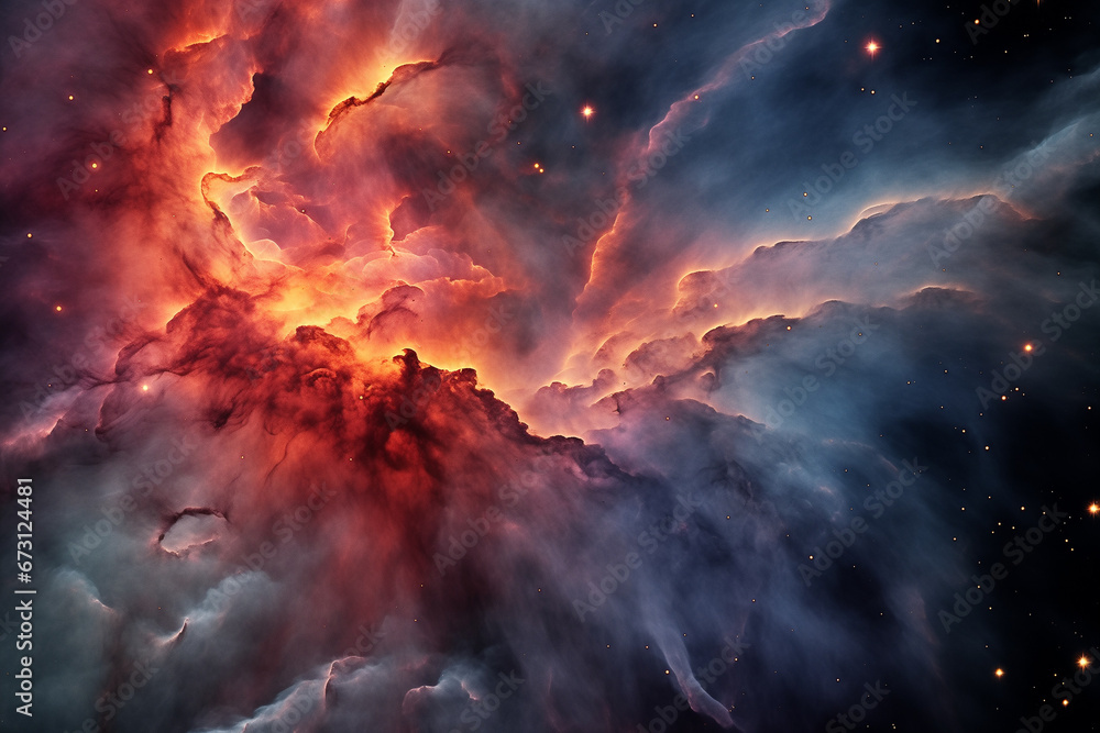 A swirling mass of glowing gas and dust in the Carina Nebula. wallpaper concept. 