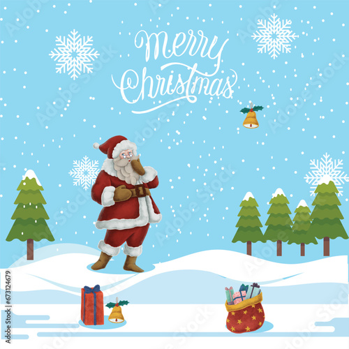 santa claus with gifts © Design