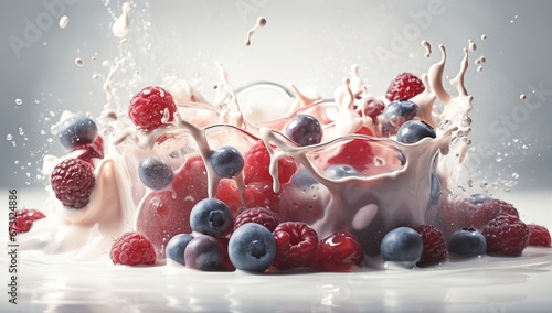 fruits, berries and cream