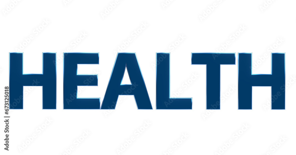 Gesundheit blaue plakative exklusive 3D-Schrift, Wohlbefinden und körperlicher Fitness Gesundheit blaue plakative exklusive 3D-Schrift, Wohlbefinden und körperlicher Fitness