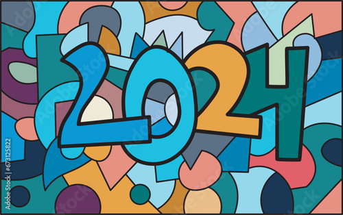 2024 new year doodle