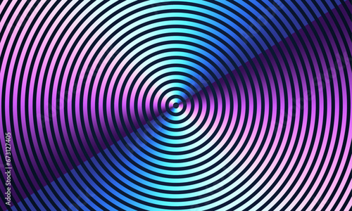 Abstract circle line pattern spin colorful spectrum light lines weaving round shape isolated on black background. Vector illustration in concept of technology, science, music, modern digital design. 