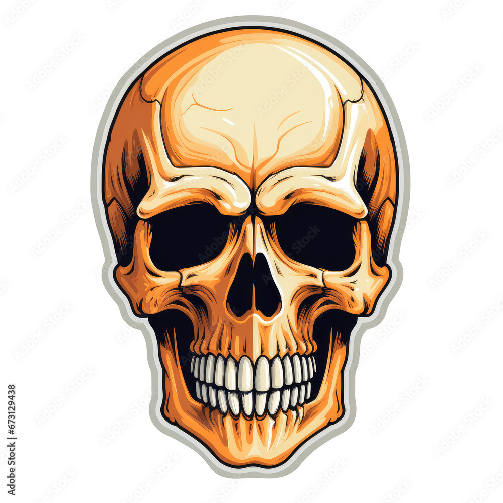 Fototapeta premium Skeleten head sticker isolated on a white background