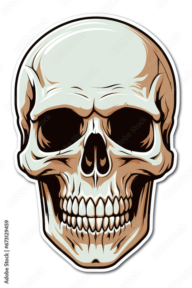 Fototapeta premium Skeleten head sticker isolated on a white background