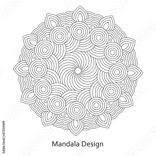 Celtic knot Rotate Mandala Design Coloring book page vector file