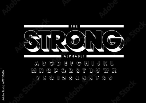 Vector of stylized modern font and alphabet