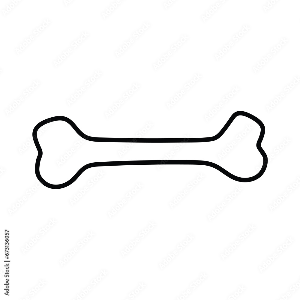 Hand-drawn cartoon doodle cartoon dog bone icon on a white background. Hand-drawn cartoon doodle cartoon dog bone icon on a white background.
