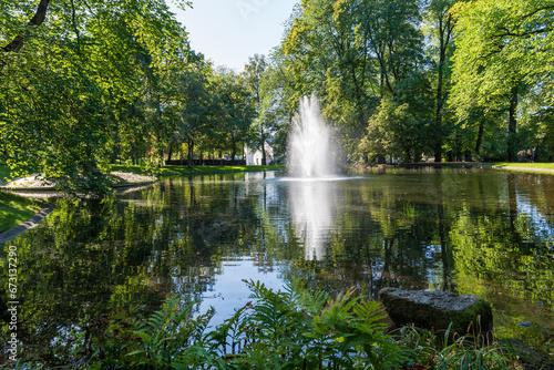 Royal Palace in Oslo, Norway,  Palace Park (Slottsparken) photo