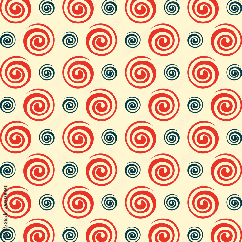 Modern bright creative colorful seamless pattern with spiral vortex vector illustration background
