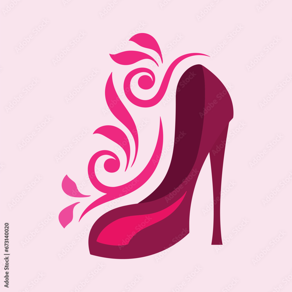High heels shoe vector icon, Women's shoe glyph icon. Symbol, logo illustration.Woman shoes vector icons isolated on pink background.Fashion footwear design. High heels shoe vector icon, Women's shoe glyph icon. Symbol, logo illustration.Woman shoes vector icons isolated on pink background.Fashion footwear design.