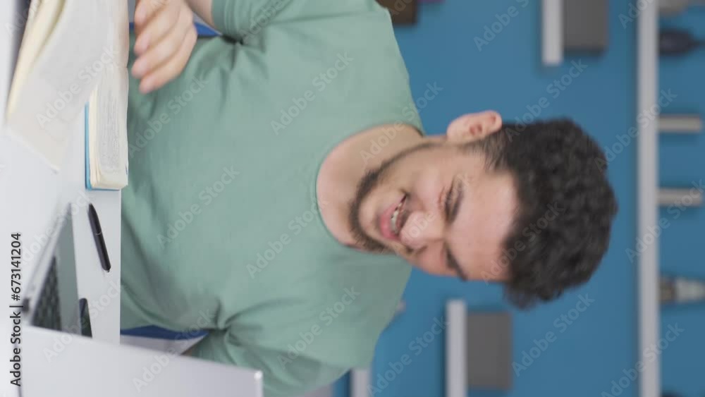 Vertical video of Vivacious Male Student. Vertical video of Vivacious Male Student.