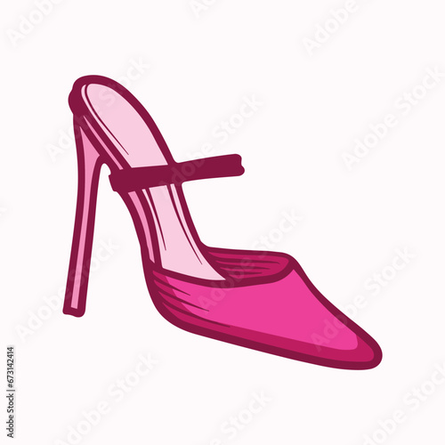 High heels shoe vector icon, Women's shoe glyph icon. Symbol, logo illustration.Woman shoes vector icons isolated on pink background.Fashion footwear design.