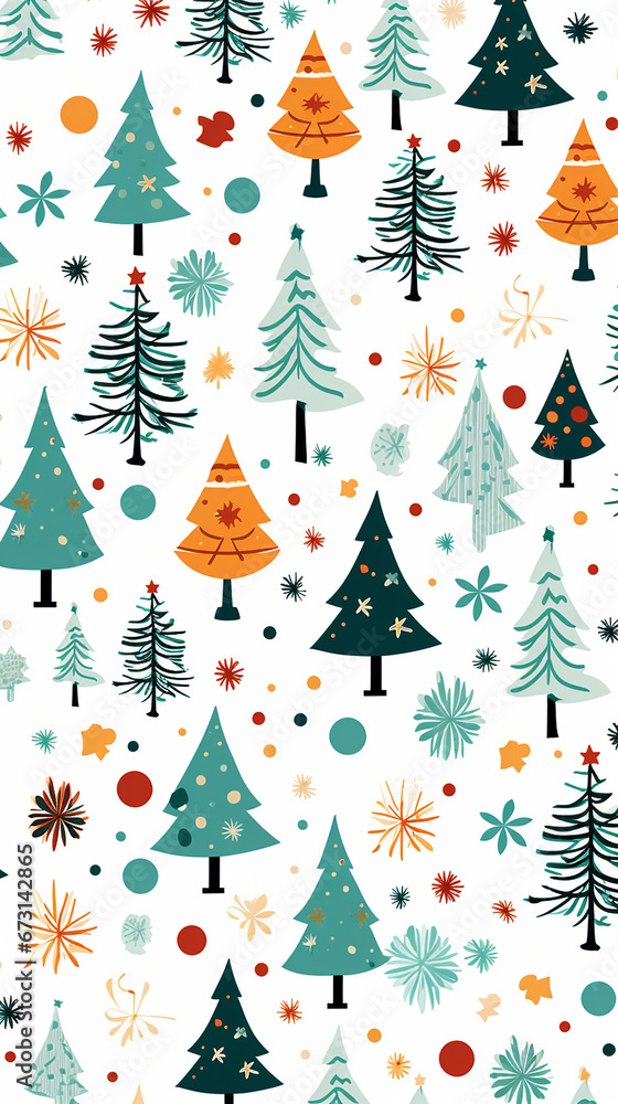 christmas pattern illustration white background created with Generative Ai christmas pattern illustration white background created with Generative Ai