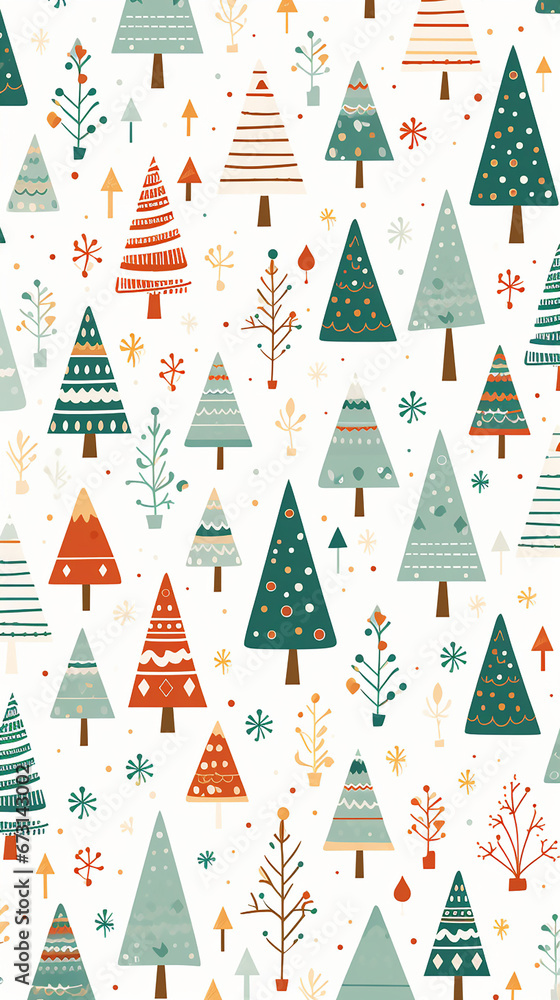 christmas pattern illustration white background created with Generative Ai christmas pattern illustration white background created with Generative Ai