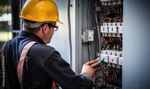 Working Safely: A Skilled Electrician Repairing an Electrical Panel