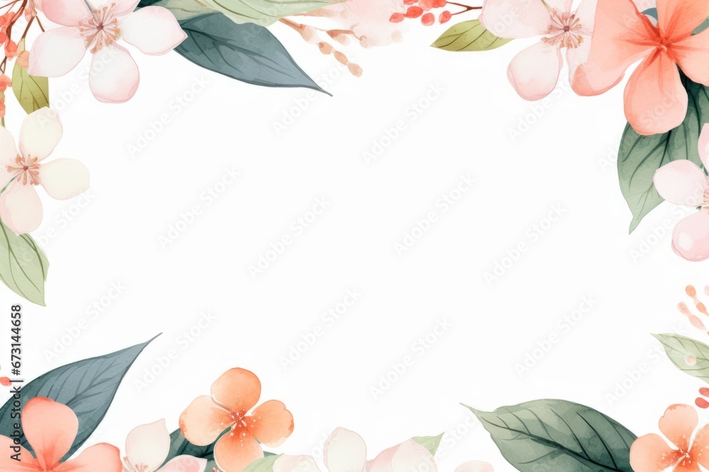 White template with flowers around it