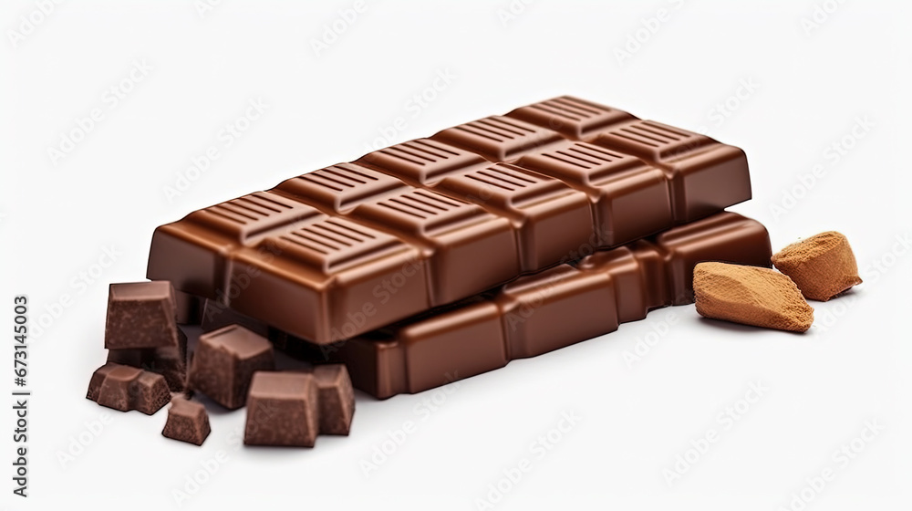 Chocolate Bar Look Dilicious on Blurry White Background Chocolate Bar Look Dilicious on Blurry White Background