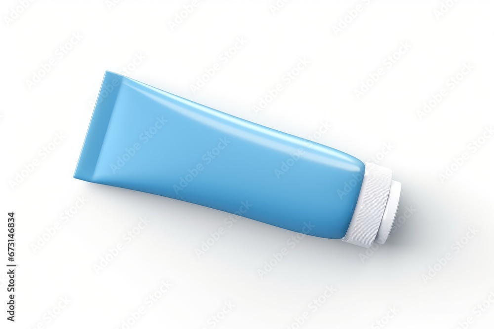blue squeeze tube mockup on white background blue squeeze tube mockup on white background