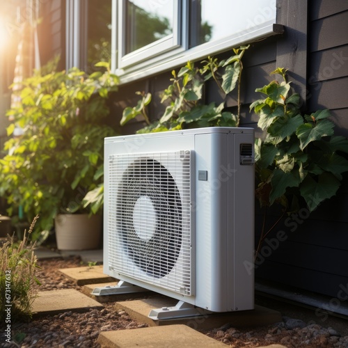 A Greener Tomorrow: Air Source Heat Pump Installed in Residential Building Showcases Clean and Sustainable Energy for a More Eco-Conscious Lifestyle © Marcos
