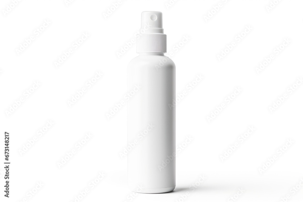 white plastic spray bottle mockup, small liquid container with atomizer pump white plastic spray bottle mockup, small liquid container with atomizer pump