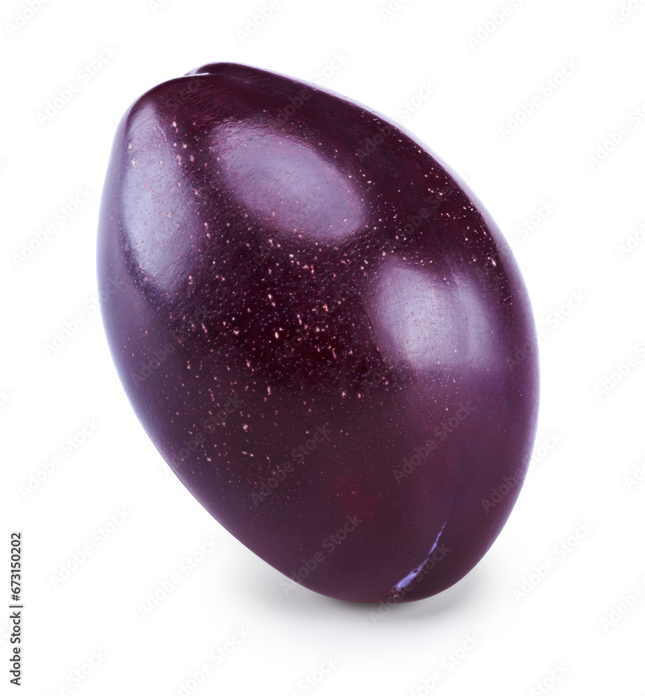 fresh plum fruit isolated on white background. clipping path