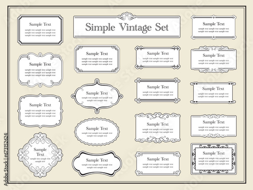 Vintage frames and borders set. Set of Decorative antique ornament. Vector design.
