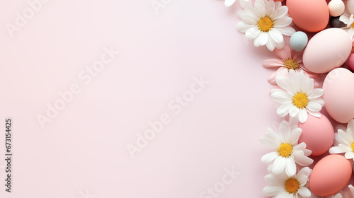 Minimalist copy space of easter festive and spring flowers