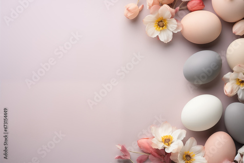 Easter decoration, easter background, minimalist pastel colors