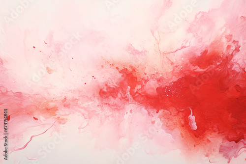 Abstract red watercolor splash on white. Artistic backdrop with fluid motion. Creative expression in color. Astro Dust. Perfect for backdrop, canvas print, or banner