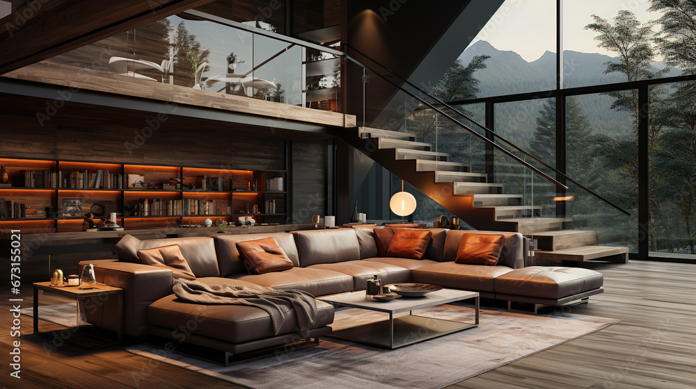 Cozy Big Living Room With Luxury Sofa in Defocused Background Cozy Big Living Room With Luxury Sofa in Defocused Background