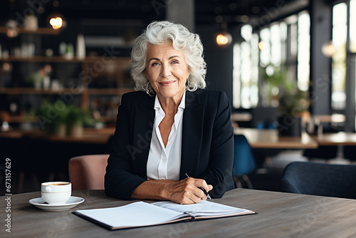 Senior adult woman in business suit, portrait of businesswoman