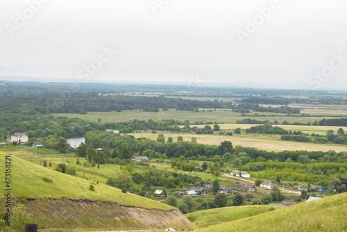 A Picturesque View of the Countryside from a Hilltop