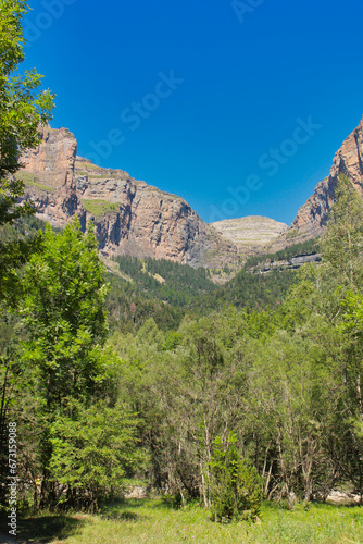 Ordesa Valley, Aragon, Spain. Ordesa and Monteperdido National Park. The Ordesa Valley is home to lush forests and majestic landscapes.