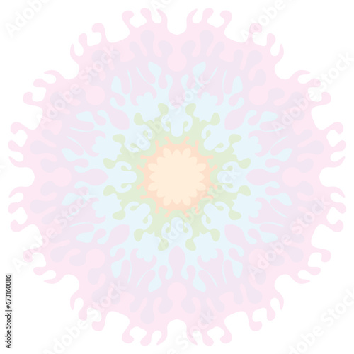 Unusual snowflake, mandala, flower. Vector graphics. Isolated on white background