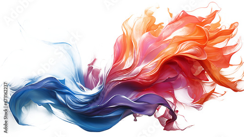 mulitcolored paint brush strokes in watercolor isolated against transparent