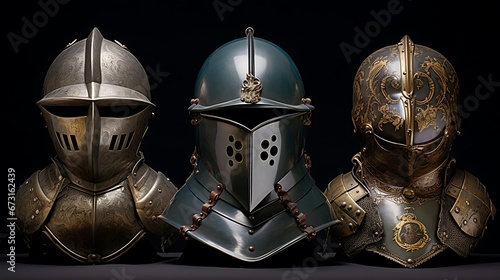 the evolution of medieval knight helmets.