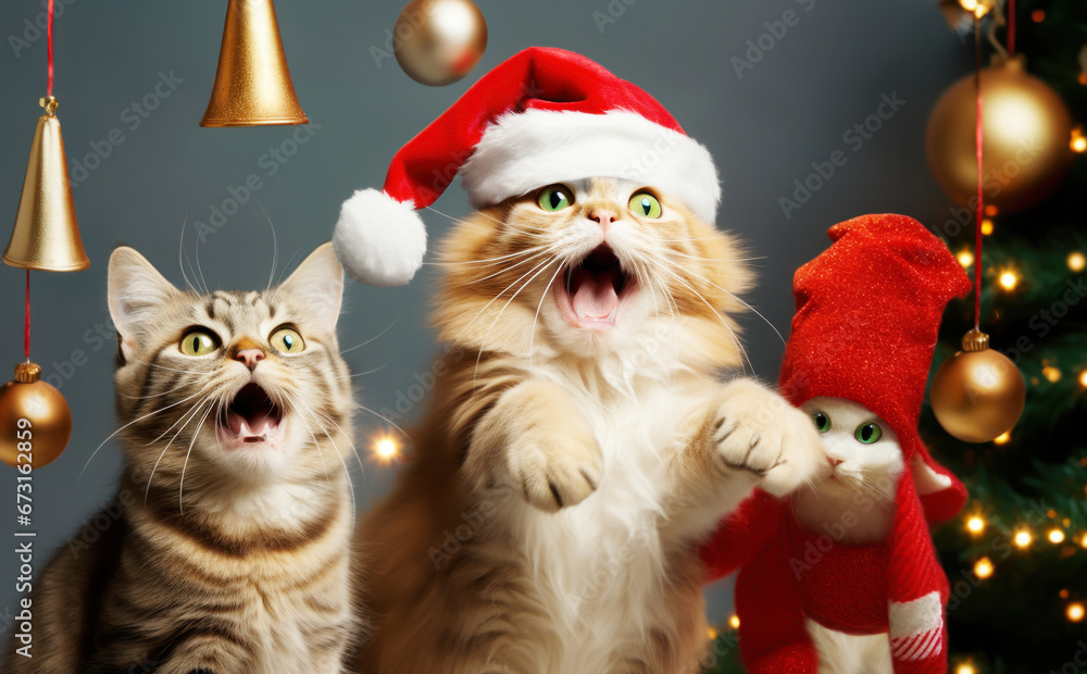 Happy cats at Christmas Happy cats at Christmas
