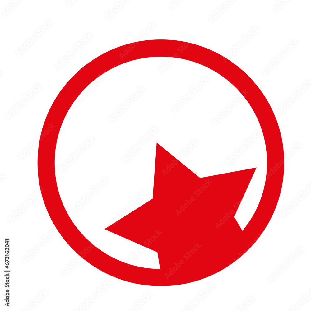 red circle with star inside, decoration for christmas, silhuette red circle with star inside, decoration for christmas, silhuette