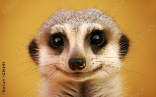 Portrait of a smiling meerkat